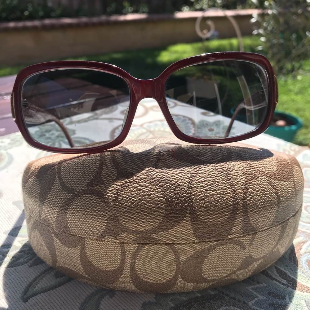 Coach burgandy sunglasses